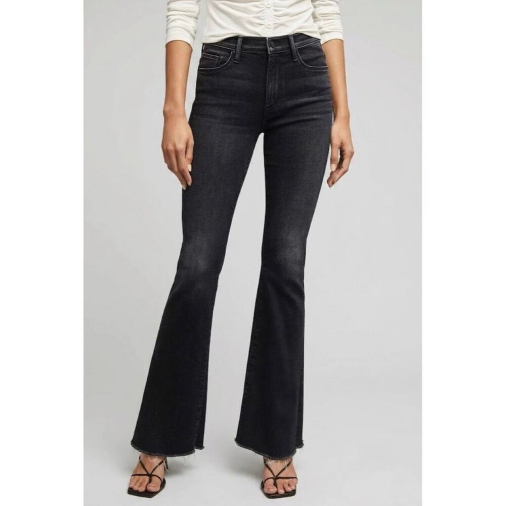 NWT MOTHER The Weekender Fray Thunder Road Flare Jeans Size 31